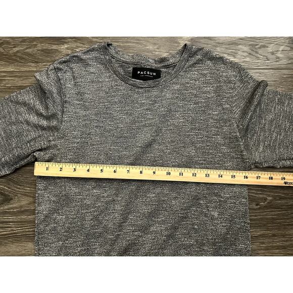 Pacsun Longer Fit Long Sleeve Shirt size Small Gray - Picture 3 of 6